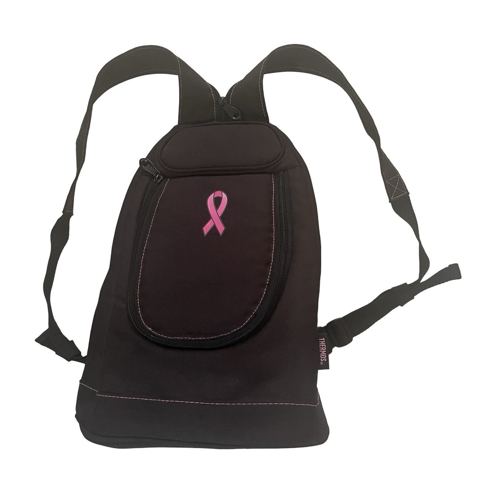 Thermos Breast Cancer Ribbon Awareness Cooler Backpack Crossbody Bag Convertible